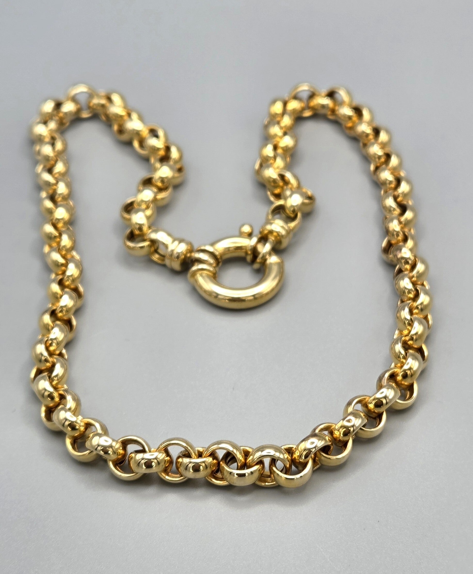 Gouden vintage jasseron schakel collier. 2026/360