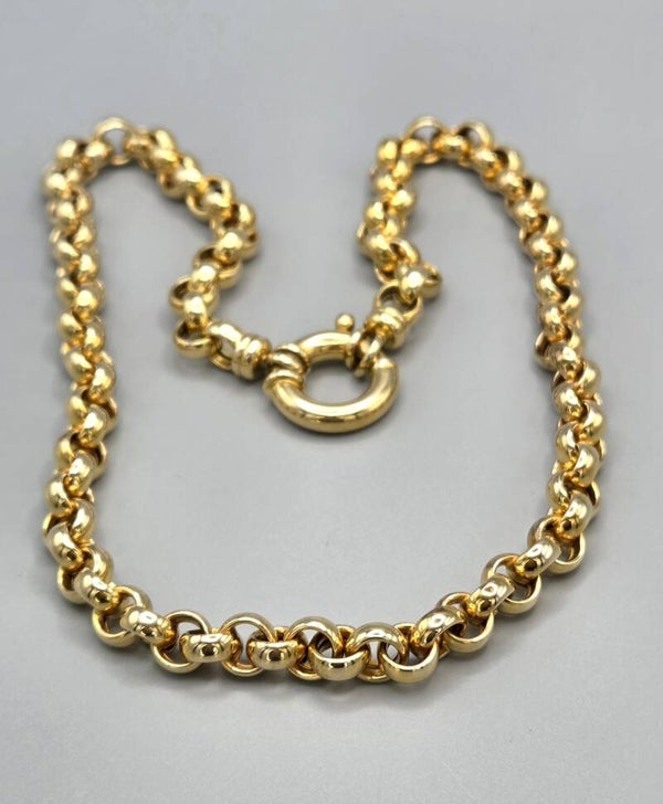 Gouden vintage jasseron schakel collier. 2026/360