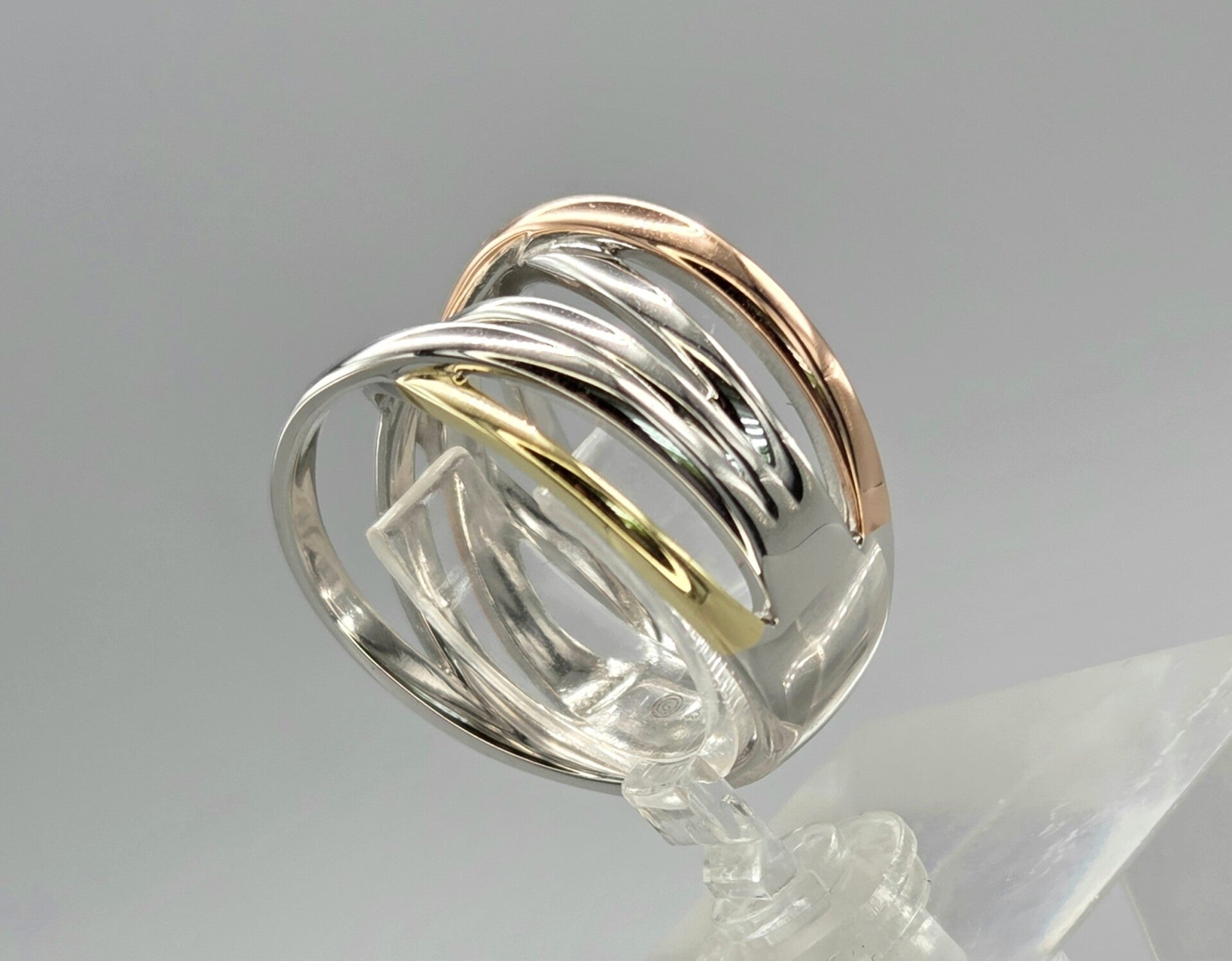 Gold Plated Silver tri-color design ring. 2026/377