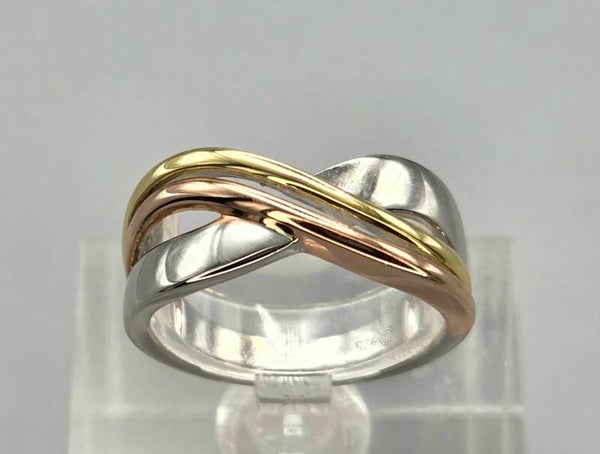 Gold Plated Silver tri-color design ring. 2026/375