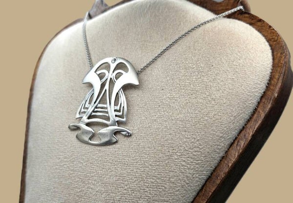 Zilveren Art Nouveau Keltische Hanger met Swarovski Kristal. 2026/468