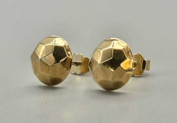 Vintage gouden bolle vlakjes oorknoppen. 2026/502