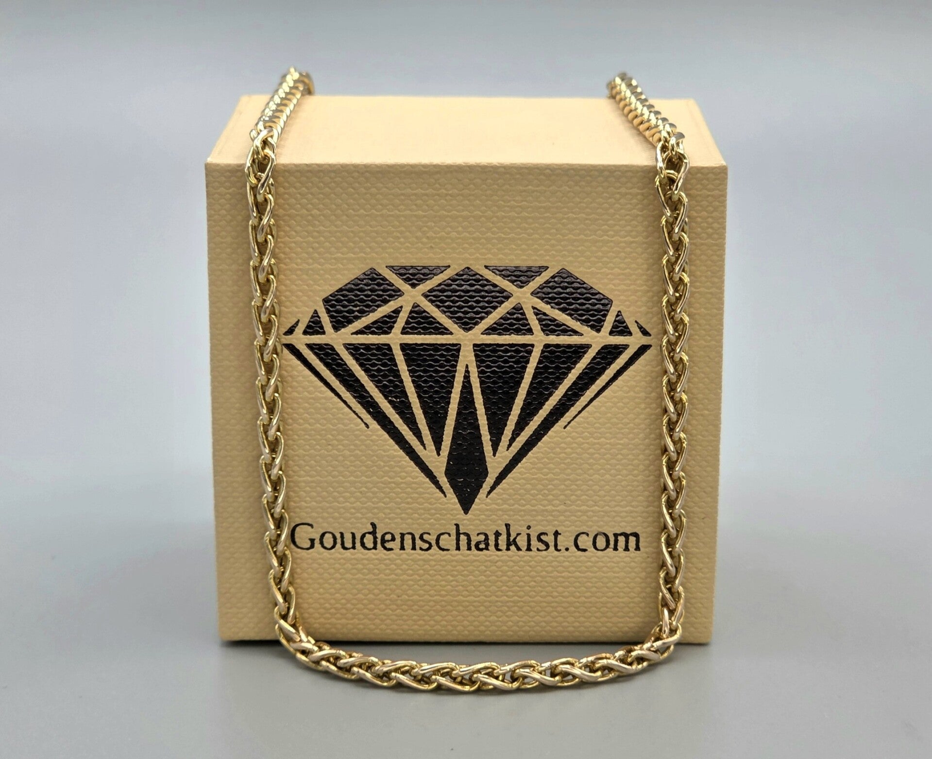 Gouden vintage palmier schakel ketting. 2026/568