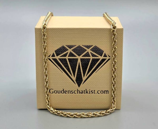 Gouden vintage palmier schakel ketting. 2026/568