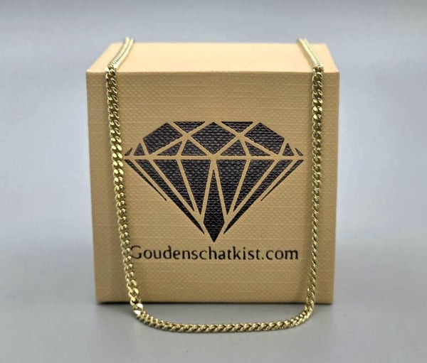 Gouden vintage gourmet schakel ketting. 2026/574