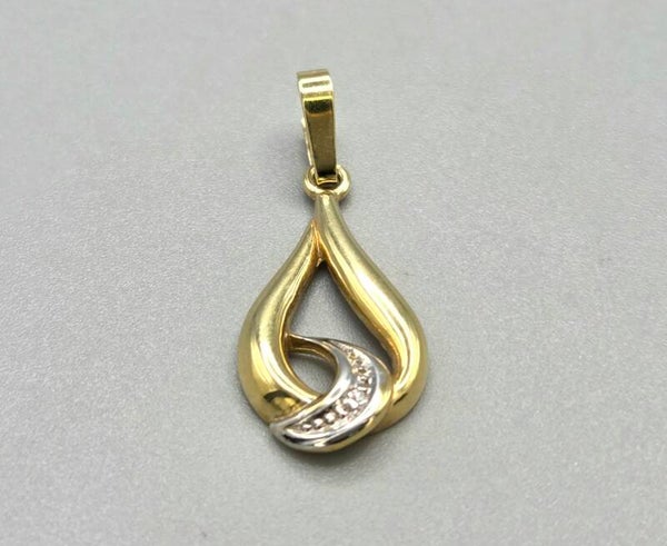 Vintage gouden bi-color cliphanger met diamant. 2026/575