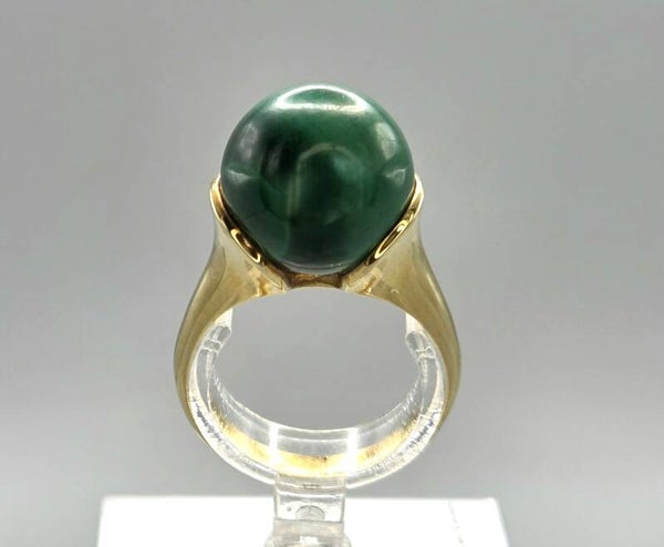 Vintage design ring met edelsteen malachiet. 2026/571