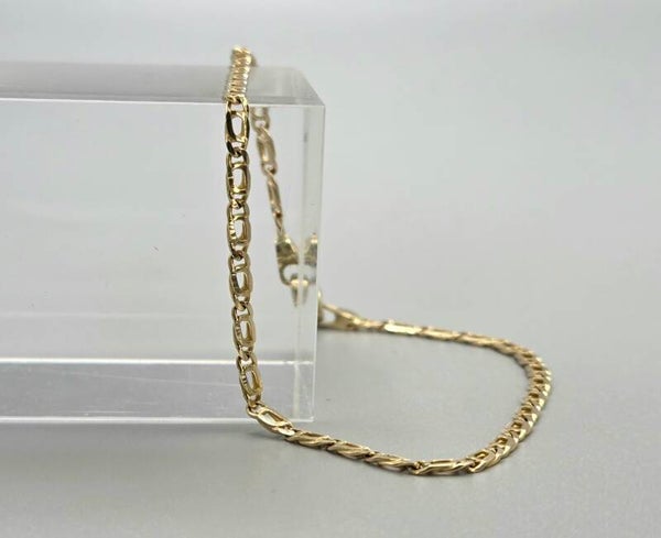 Vintage gouden valkenoog schakel armband. 2026/582