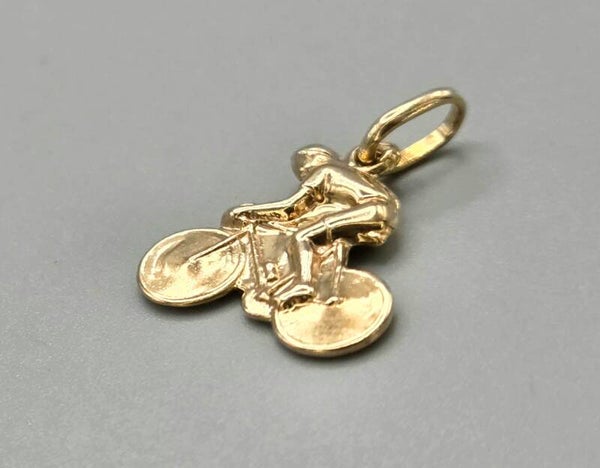 Vintage gouden wielrenner hanger. 2026/584