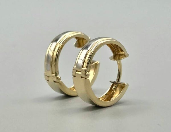 Vintage gouden bi-color oorbellen. 2026/605
