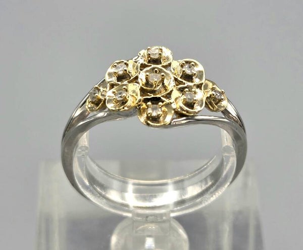 Zilveren vintage ring met diamanten. 2026/688