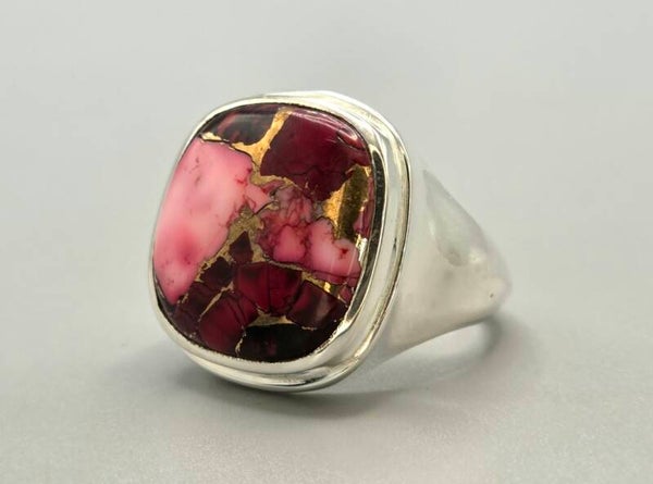 Zilveren ring met edelsteen oyster turkooise. 2026/689