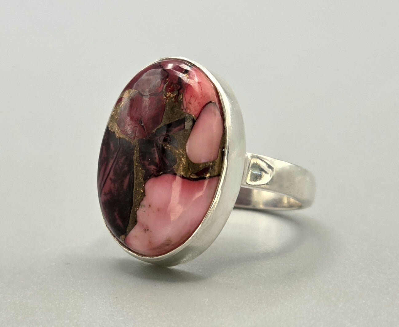 Zilveren ring met edelsteen oyster turkooise. 2026/712