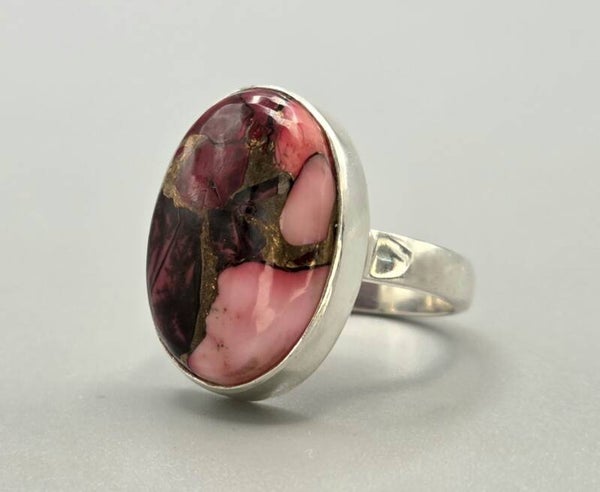 Zilveren ring met edelsteen oyster turkooise. 2026/712