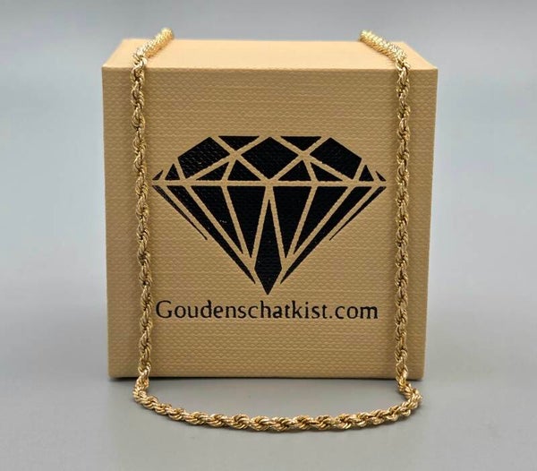 Gouden vintage rope/koord schakel ketting. 2026/696