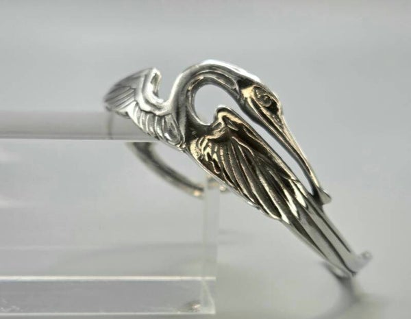 Zilveren Art Nouveau armband kraanvogel. 2026/715