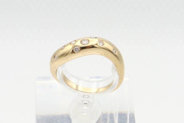 Gouden vintage ring met diamant. Maat: 17.6. 2021/12.