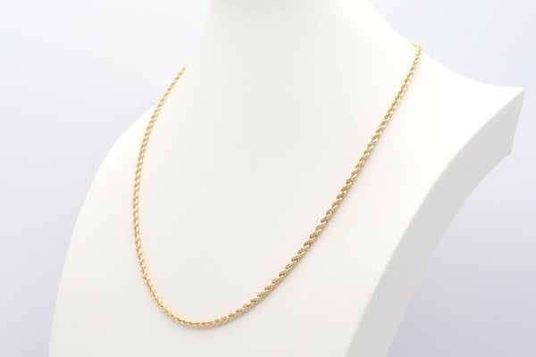 14 Karaat. Gouden gedraaide ketting(Rope) lengte 55 cm. Nr: 19/A553.