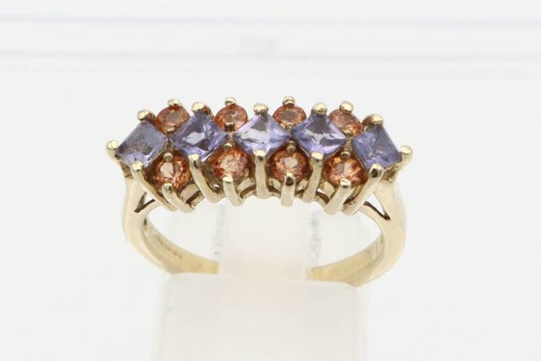 Vintage ring met tanzaniet en topaas. Maat: 17.25. Nr: 2021/224.