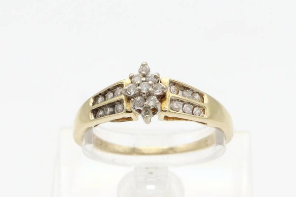 Gouden vintage ring met 21x diamant (Ca: 0.25 ct). Maat: 19.6. Nr: 2021/231