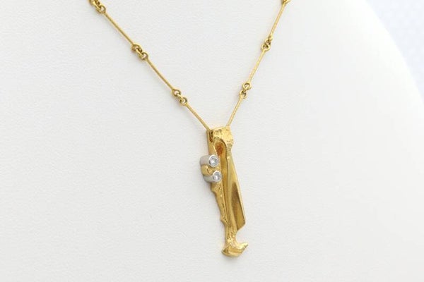 18 Karaat. Gouden Lapponia collier met diamanten. Nr: 2021/244.