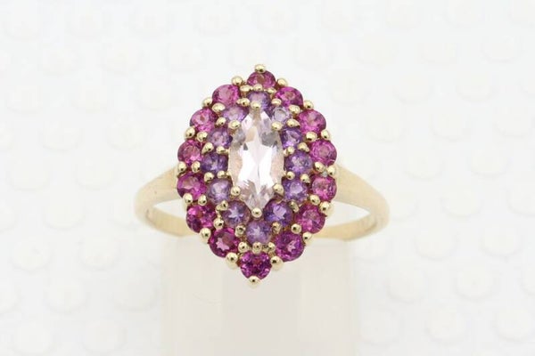 Vintage ring met toermalijn en amethist. Maat:17.75. Nr: 2021/293.