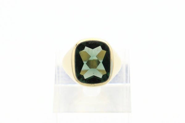 Gouden vintage herenring met toermalijn. Maat: 19.4. Nr: 2021/305.