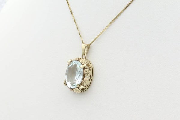 Antieke art deco hanger met aquamarijn. 2021/370.