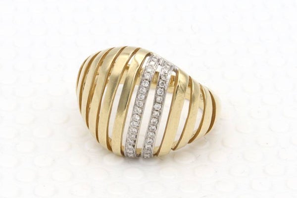 14 Karaat. Gouden ring met diamant (Ca: 0.77ct). Maat: 18. Nr: 2020/245