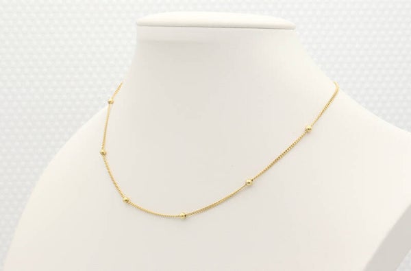 Gouden vintage fantasie ketting met bolletjes. 2021/538.