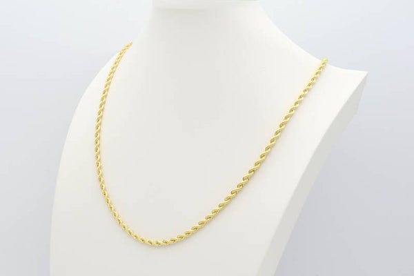 14 Karaat.  Gouden gedraaide ketting(Rope) lengte 60 cm. Nr: 2020/332.