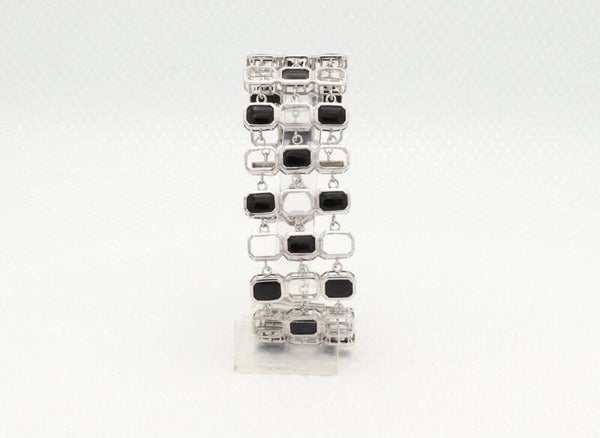 Vintage zilveren armband met onyx. 2021/574