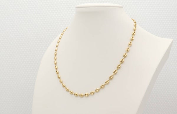 Gouden ketting in koffie boontje stijl. 2021/584.