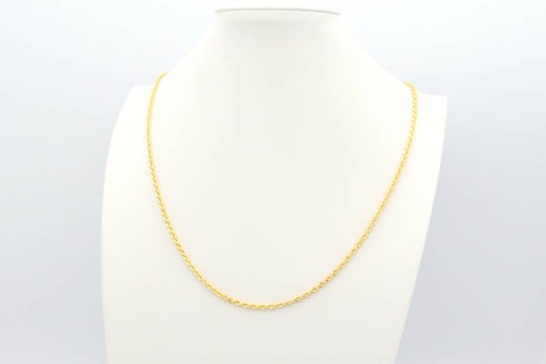 14 Karaat. Gouden gedraaide ketting (Rope) lengte 60 cm. Nr: 2020/431.