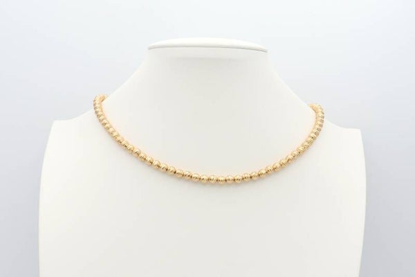 Rosé gouden fantasie bolletjes collier. 2020/478.