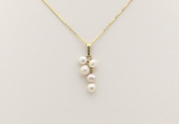 Gouden venetiaanse ketting met parelhanger. 2022/14