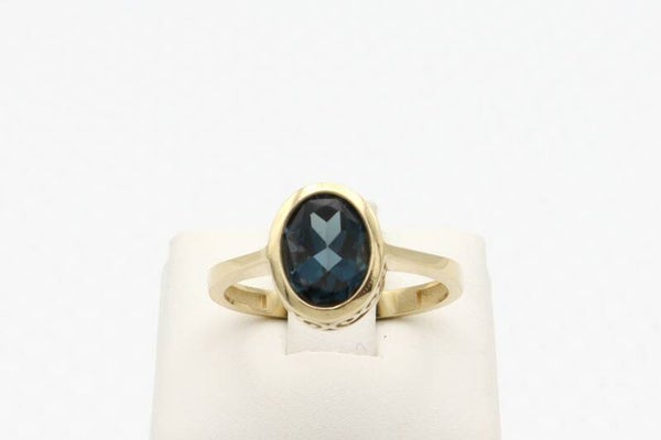 14 Karaat Gouden vintage ring met toermalijn. Maat: 17.1. Nr: 2020/726.
