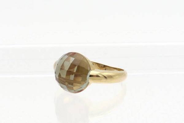 14 Karaat. Gouden vintage ring met topaas. Maat: 18. Nr: 2020/745.