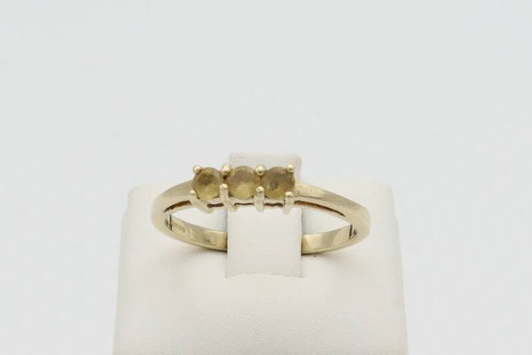 9 Karaat. Vintage ring met champagne toermalijn. Maat: 17.25. Nr: 2020/773.