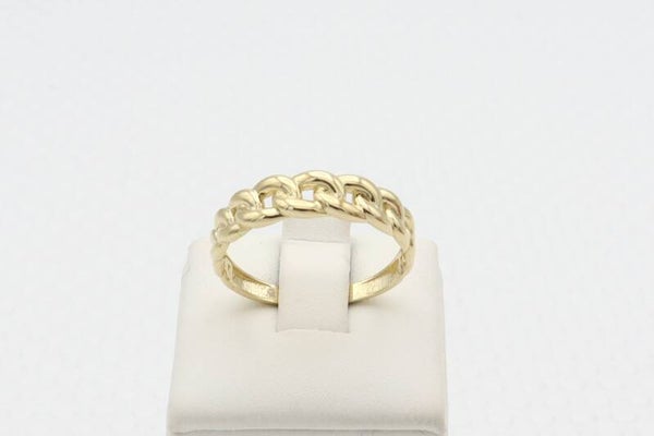 14 Karaat. Gouden rolex stijl design ring. Maat: 17.75. Nr: 2020/791