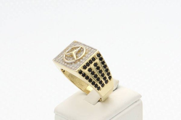 Gouden mercedes herenring. Maat:20.5. 2020/814.