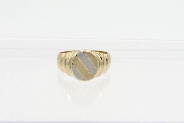 Gouden bi-color heren ring. Maat:20.9. 2020/829.