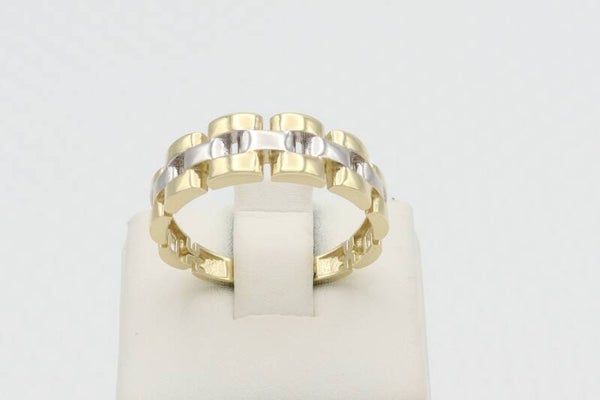 Gouden rolex stijl design ring. Maat: 17.25. 2020/866.
