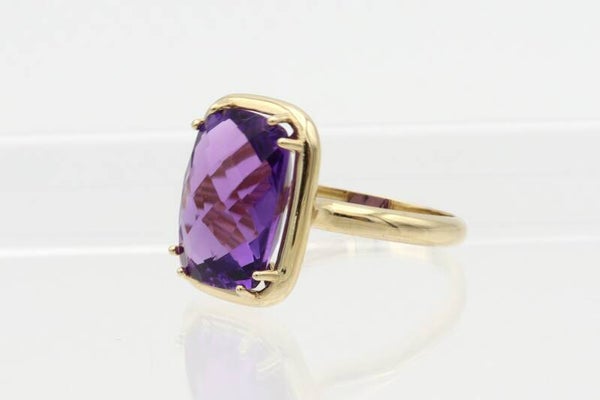 Gouden vintage ring met amethist. Maat: 18.8. Nr: 2020/898.