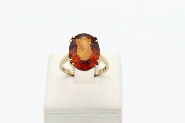 Vintage ring met citrien. Maat:15.1. 2020/962.
