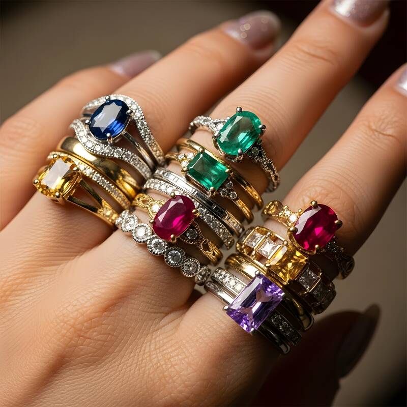 Vintage ringen met Edelstenen.