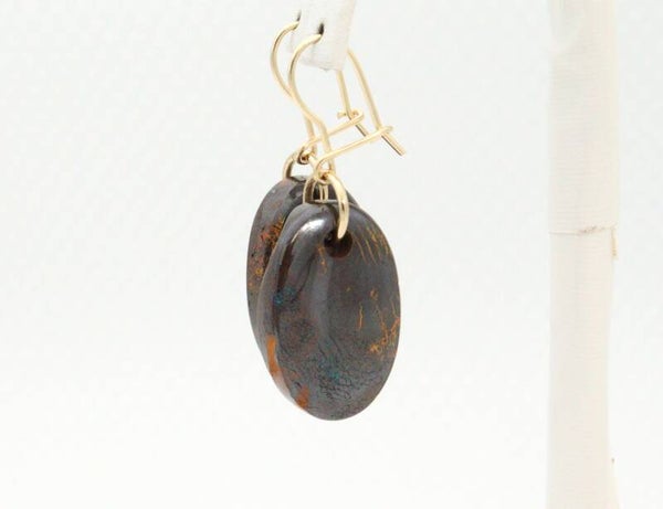 Vintage bolderopaal oorbellen. 2022/172.