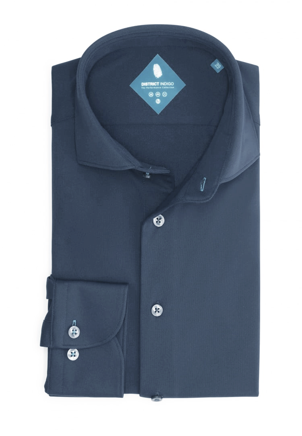 District Indigo | Piqué Performance Overhemd Steel