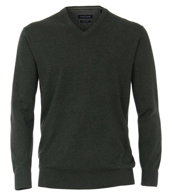 V-hals trui Army green