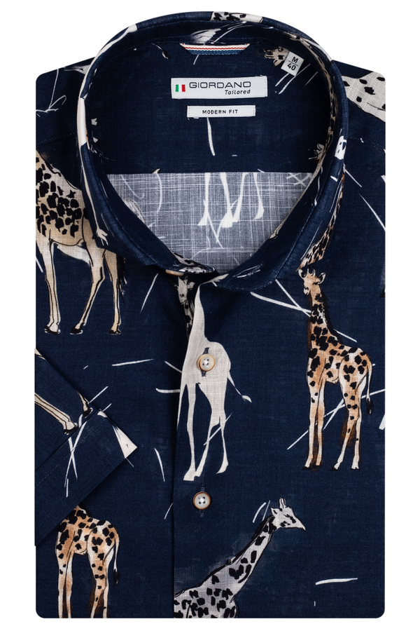 Giordano overhemd korte mouw Giraf  Z130110